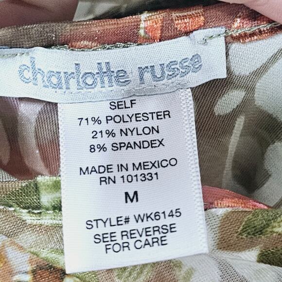 Charlotte Russe Velvet Burnout Victoria Style Bodysuit Size M Boho-chic Romantic - Picture 4 of 5